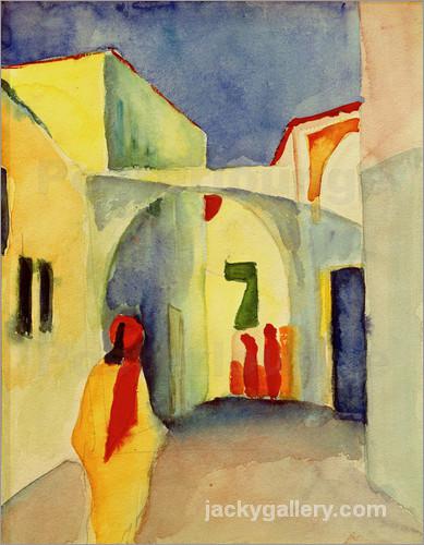 View of an Alley in Tunis, August Macke painting